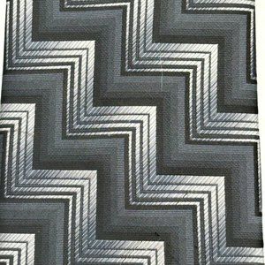 John Ashford Neck Tie Mens 100% Polyester Grey Gray Chevron Handmade Office
